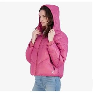 SPYDER Womens Super Puff Hooded Jacket Puffer Coat Packable Rose Wine Pink, M-XL